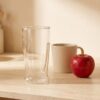 Çift cidarlı uzun cam bardak 350 ml