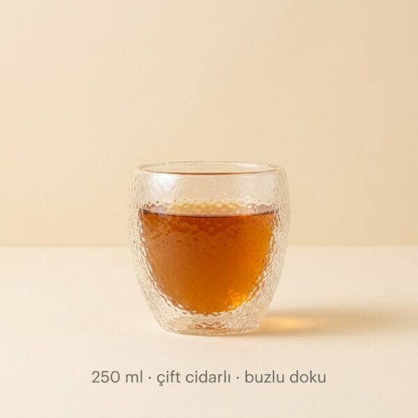 Buzlu Çift Cidarlı Cam Bardak 250 ml – urun gorunumu