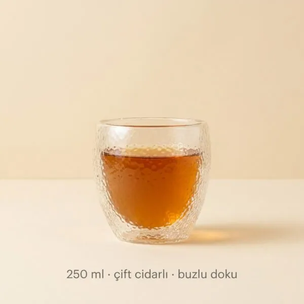 Buzlu Çift Cidarlı Cam Bardak 250 ml – urun gorunumu