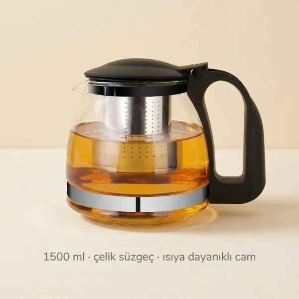 Nordic Cam Çay Demliği 1500 ml Aile Boyu – urun gorunumu