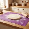 Yumuşak Ölçülü Hamur Açma Matı 45×65 cm Mor – olculu acma