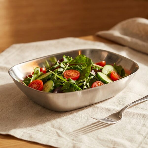 Paslanmaz Çelik Kayık Sunum Kasesi 17 cm – salata servisi