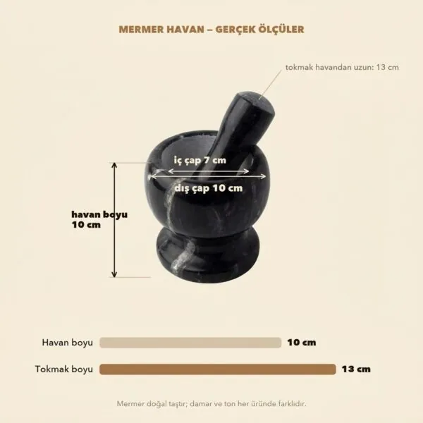 Mermer Ayaklı Havan Siyah – olculer