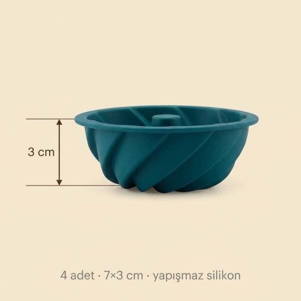 Yumuşak Rengarenk Mini Göbekli Kek Kalıbı 4'lü – olculer