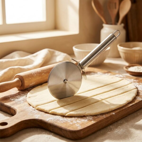 Metal Pizza Ruleti Geniş Çap 9 cm – hamur keserken