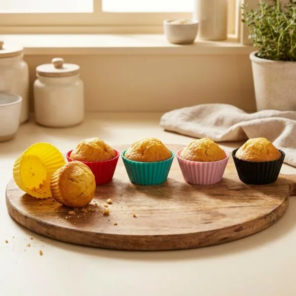 Yumuşak Rengarenk Silikon Muffin Kalıbı 5'li – pismis muffinler