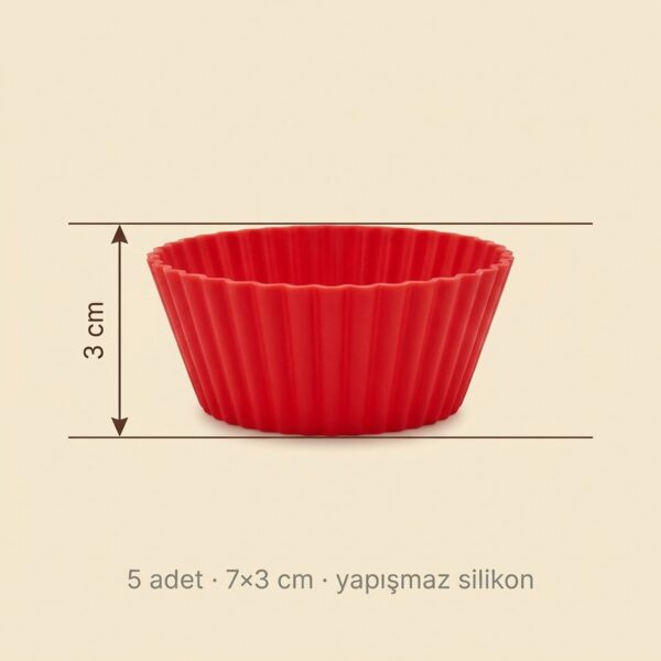 Yumuşak Rengarenk Silikon Muffin Kalıbı 5'li – olculer