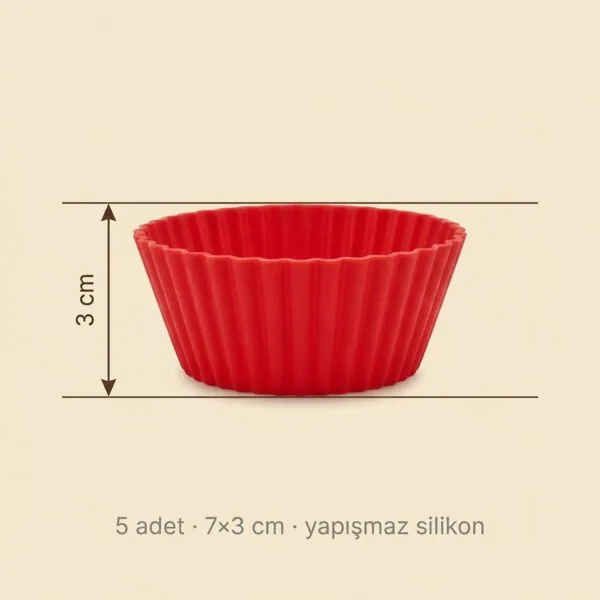 Yumuşak Rengarenk Silikon Muffin Kalıbı 5'li – olculer