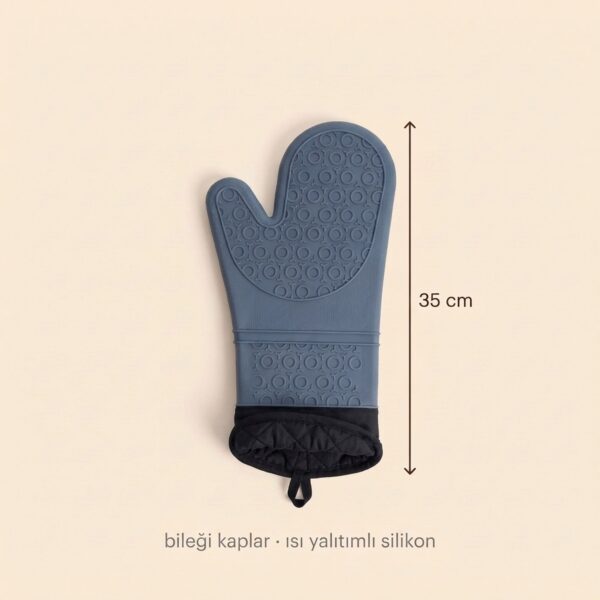 Yumuşak Silikon Fırın Eldiveni 35 cm Gri – olculer