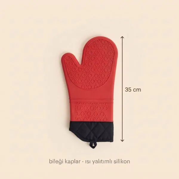 Yumuşak Silikon Fırın Eldiveni 35 cm Kırmızı – olculer